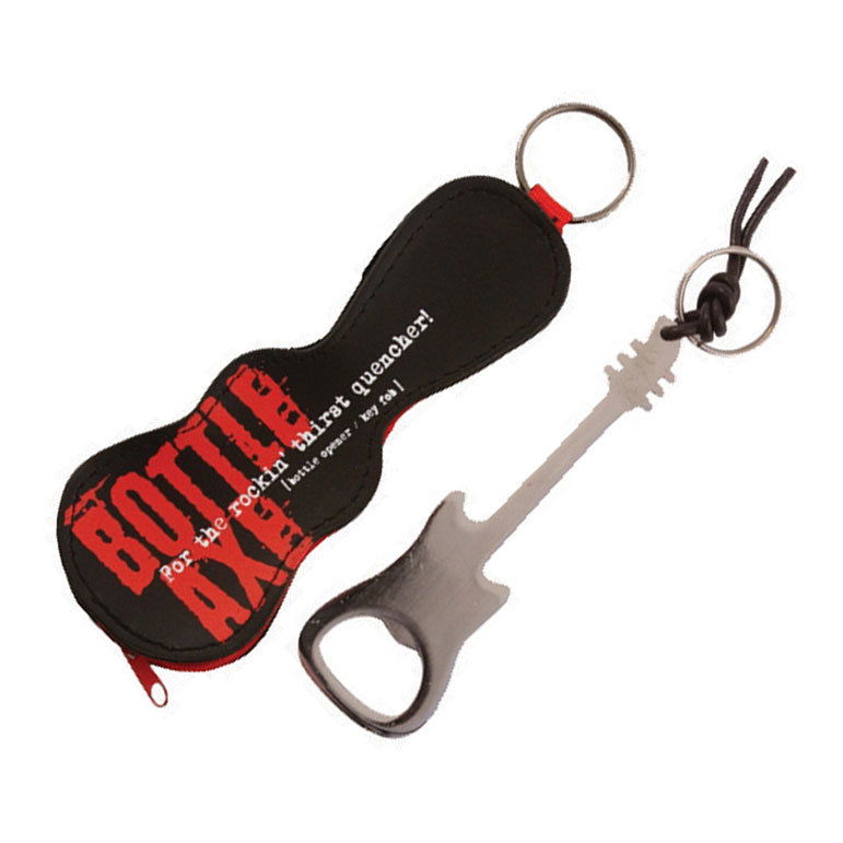GUITARIST MUSIC GIFT PRESENT GUITAR BOTTLE OPENER KEYRING KEY FOB WITH CASE