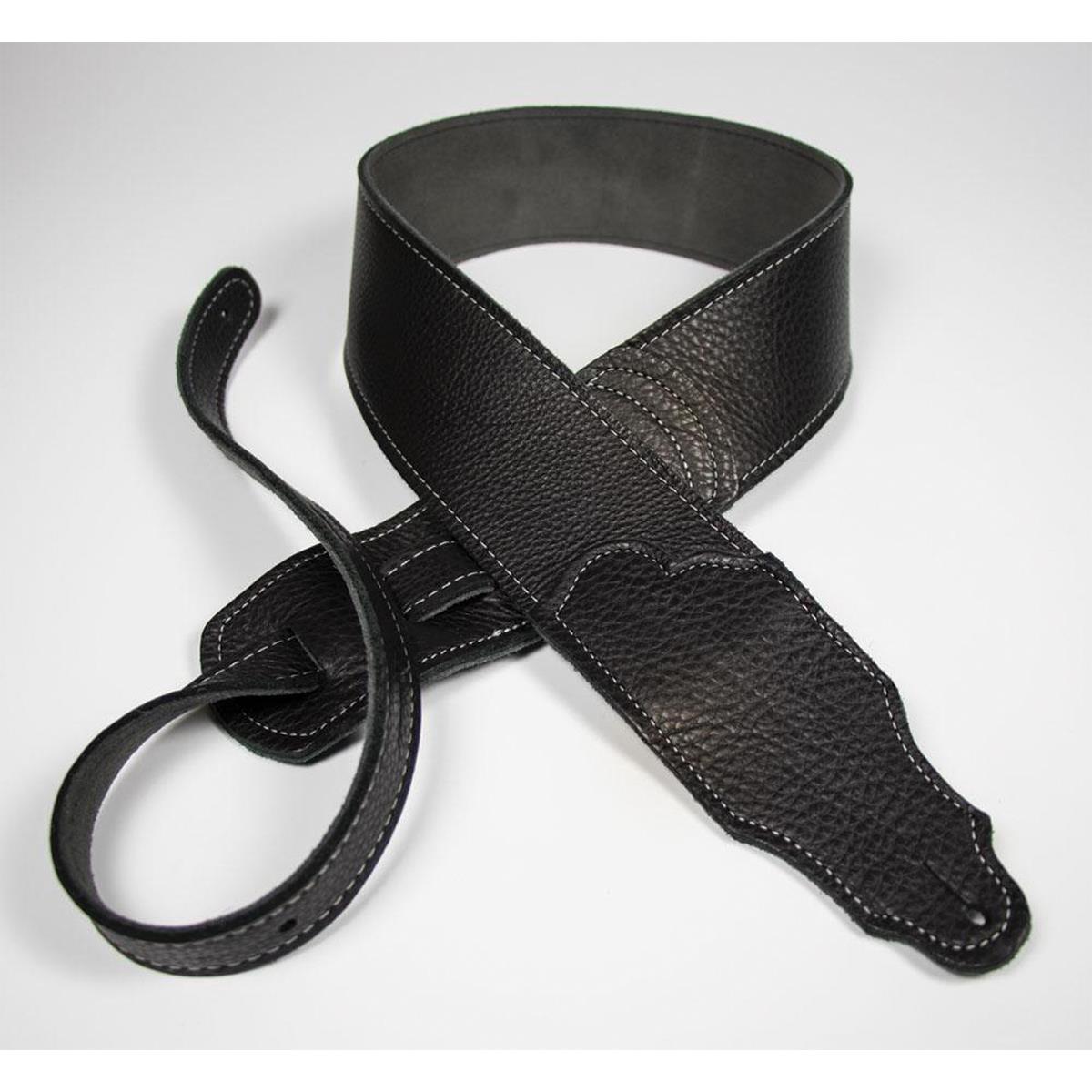 2.5 inch Black Glove Leather Guitar Strap - Mackay Music Guitar Strap